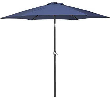 Sombrilla de jardín de tela de poliéster azul marino 270 cm resistente a la intemperie Varese