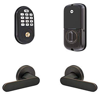 Yale B-YRD216-NR-KC-0BP Assure Lock Kincaid Lever Deadbolt with Matching, Bronze, Keypad Smart Module