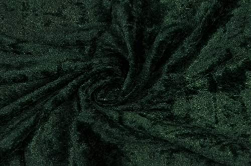Pannesamt Stoff Meterware für Deko, Basteln und Bekleidung, 1 Meter - 147 cm Breit - Samt ähnliche Oberfläche Stoffe (Dunkelgrün 1305)