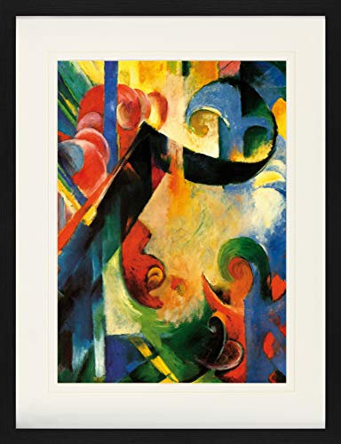 1art1 Franz Marc Poster Zerbrochene Formen, 1914 Gerahmtes Bild Mit Edlem Passepartout | Wand-Bilder | Im Bilderrahmen 80x60 cm