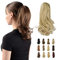 Sofeiyan 33cm Pferdeschwanzverlängerung Langer Lockiger Pferdeschwanz Clip in Klaue Haarverlängerung Natürlich Aussehendes Synthetisches Haarteil für Frauen, Hellblond-Mix Bleichblond Gleichmäßig