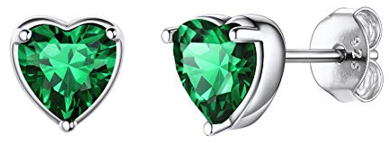 ChicSilver 925 Charm Geburtsstein Ohrstecker May simuliert smaragd königliche grüne steine ohrstecker winzige birthstone ohrringe für mädchen