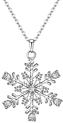EVER FAITH Damen Halskette Österreich Kristall Party Winter Schneeflocke Blume Anhänger Kette