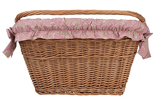 e-wicker24 Alles aus Weide Fahrradkorb vorne Groß geflochten für Retro Gepäckträger Lenker Vintage Stil Weidentransporter Einkaufskorb (Natural)