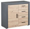 Inter Link – Kommode – Sideboard – Moderne Kommode mit viel Stauraum – 1 Tür – 4 Schubladen – Für Esszimmer – Wohnzimmer – Eingang – Corbeto 1T4SB - Eiche Artisan/Anthrazit