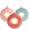 com-four® 3X Premium Christbaumschmuck - Deko-Donuts aus echtem Glas - besondere Baumkugeln als Weihnachtsdeko - spezielle Weihnachtsbaumanhänger (3 Stück - Donut - 3 Farben)