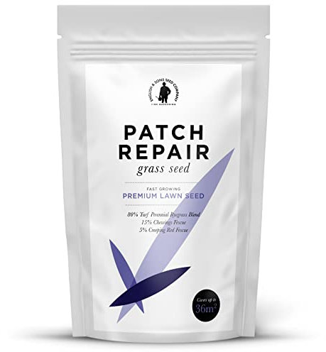 English & Sons Seeds Company - 'Patch Repair' Lawn Seed - Premium Fast Growing Seeds - Easy to Sow Grass Seeds for New or Established Lawns - Covers up to (1.8kg)