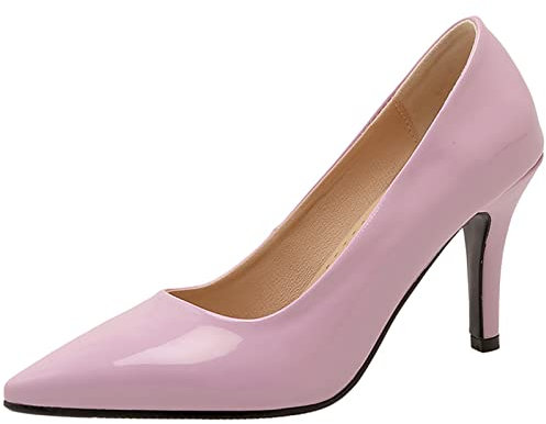 CHICMARK Zapatos de tacón de aguja para mujer, sexy, con punta puntiaguda, Color lila claro., 47 EU