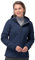 33,000ft Giacca softshell da donna, impermeabile, traspirante, calda, in pile, antivento, con cappuccio, blu scuro/grigio scuro., S