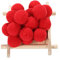 48 STK Bunte Groß Pompons zum Basteln, 40mm Pompons Bälle Kleine Bommeln Kugeln, Flauschigen Bunte Pom Pom Deko Pompom Plüschbälle Bastel Zubehör für Dekorieren Verzieren Nähen DIY Handwerk,Rot