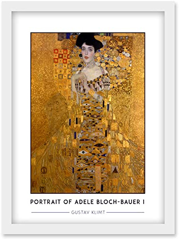 Wee Blue Coo Gustav Klimt Portrait Of Adele Bloch-Bauer I The Lady in Gold Painting Artwork Framed Wall Art Print A4