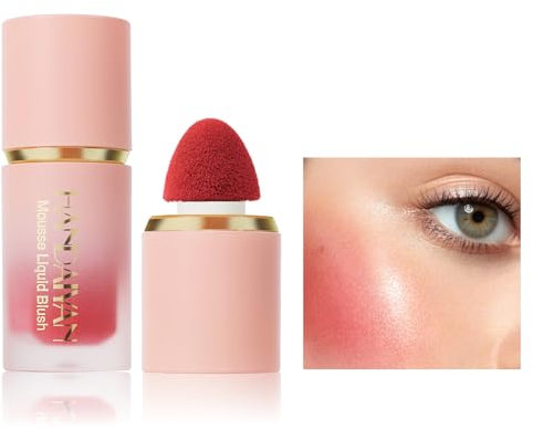 Matte Cream Blush Soft Lightweight Liquid Blush for Cheeks Natural Looking Color Long-Wearing Smudge Proof Pink Liquid Blusher Makeup (6#Chocolate, 1)