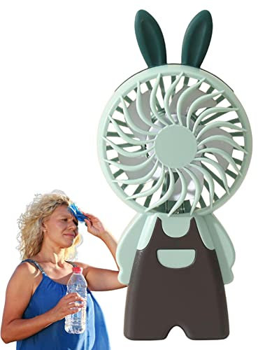 Qihuyi Mesa,Ventiladores portátiles portátiles Recargables - Mesa silencioso, Ventiladores Recargables Mano con luz, Lindos Ventiladores Escritorio pequeños