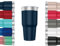 Taza Termo Café y Te para Llevar en Mano o en Coche - Taza Térmica de Acero Inoxidable Asa Tapa (900ml, Azul Marino)