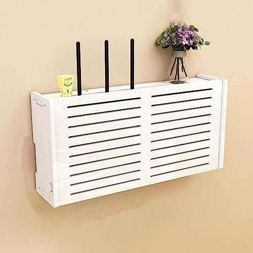 Support Box Internet Tableau Electrique Étagère TV Set-Top Rack Petit Support Mural Bois Boîte de Rangement à Suspendre,F40x10x20cm