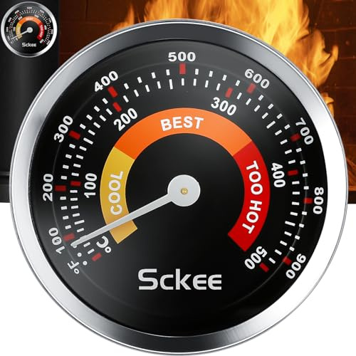 Magnetisches Thermometer für Holzofen Gasofen Pelletofen Kaminofen Thermometer für Kaminofen Rohrthermometer Holzofen Zubehör