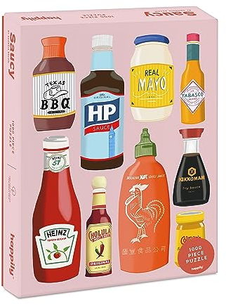 Saucy 1000 Piece Jigsaw Puzzle for Adults | Premium 100% Recycled Board | 1000 Piece Classic Condiments Jigsaw Puzzle | Gifts for Puzzle Lovers | Happily Jigsaw Puzzles