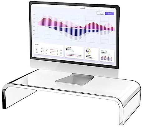 Teksome Schreibtischerhöhung für Monitor, Desktop-Monitorerhöhung, platzsparender Tisch-Organizer | Acryl-Tischerhöhung, Schreibtisch-Aufbewahrungsständer für Büros, Computer-Monitor und -Laptop