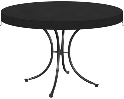 VANSHEIM Housse de Plateau Table Ronde Housse Table de Jardin Bache Table de Jardin Exterieur Impermeable Anti-UV Tissu Oxford Housse Protection Table Jardin Ronde Ø152x10cm