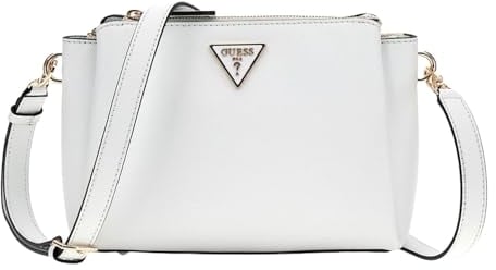 GUESS Noelle Saffiano Crossbody Weiß