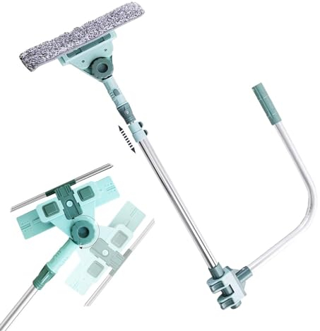 Detergente per vetri per finestre estensibile | Lavavetri con prolunga | Lavasciuga per con staffa a U e asta di prolunga | Lavavetri telescopico per interni ed esterni