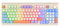 Lancoon Clavier de jeu filaire avec 94 touches mécaniques 3 couleurs mélangées effet d'éclairage cool support réglable fonction multimédia pour ordinateur PC (bleu)