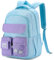 VASCHY Schulrucksack Mädchen,18L Schulranzen Schultasche mit zwei Fächern,Rucksack Schule Kinder,Wasserabweisend & Leicht,Blau mit Lila