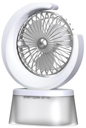 Camping Fan with LED Light,LED Fan, Personal Desk Fan Battery Powered Portable Air Conditioner Humidifier Fan 3 Speed Adjustable with Tank
