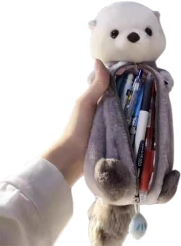Tierstiftkoffer Otter Bleistift Gehäuse, große Kapazität Süßes 3D -Tierstifte, Weiche Plüschstiftkoffer, Zipper -Stift -Tasche für Office College School Supplies Stift, Bleistiftmarkierungskoffer