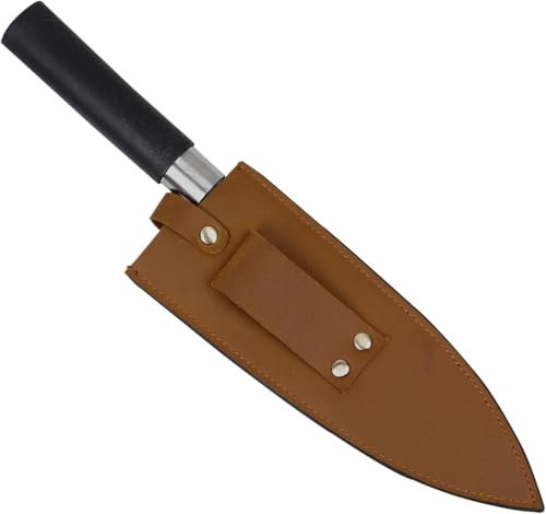 Leather Sheath,PU Leather Knife Edge Guards,8 Inch Chef Knife Guard,Outdoor Leather Knife Holster Knife Sleeve For Camping Kitchen Outdoor Cooking,Chef Meat Cleaver Sheath With Belt Loop(8.2 Lx2.7 W)