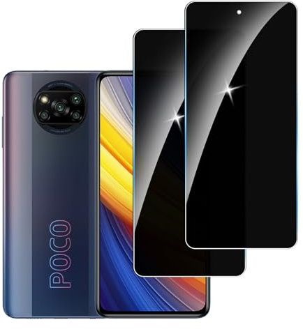 LYPHPE 【2 Piezas】 Protector Pantalla Privacidad para Poco X3 Pro,Cristal Templado Anti Espía,Anti-Espía Vidrio Película,9H Dureza,Anti-Arañazo,Sin Burbujas,Privacy Screen Protector