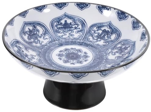 PRETYZOOM Cuencos de Frutas de Cerámica Modernos para Guardar Bocadillos Plato de Postre con Pie para Fiestas 1 Pieza