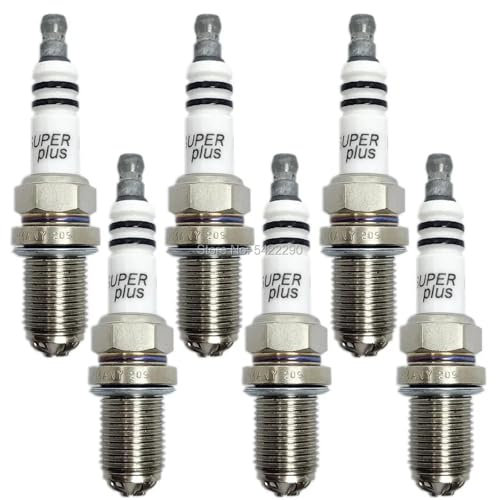 QKFTCSDW Kfz-Ersatz 0242236562 Doppelte Platin-Zündkerze 12120037608, kompatibel mit BMW E46 E39 E36 E38, passend for Audi A4 A6 A8 FGR7DQP(6pcs Spark Plug)