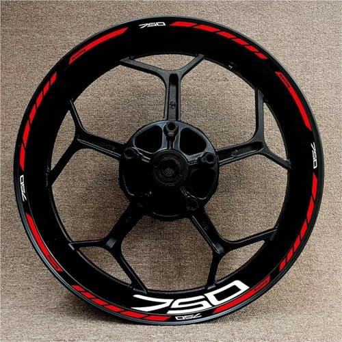 SQNYDH Adesivi per Cerchi Moto per Kawasaki Z750 Z 750 Z-750 17 Pollici Adesivi per Cerchi Riflettenti Strisce Nastro(Colore 8)