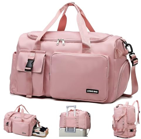 YOUYIKE Bolsa de Deporte para Mujer y Hombre, Bolsa de Viaje, 42L Bolsa Deporte Grande con Compartimento para Zapatos y Compartimento para Mojados, für Viajar, Fitness, Deporte