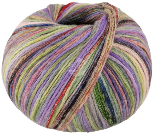 LANA GROSSA Cotonella Multi | Weiches, bedrucktes Kettengarn aus unmercerisierter Pima Baumwolle mit kleinen Glanzlichtern | 75% Baumwolle & 25% Polyacryl | 100g Wolle, Stricken | 270m Garn FB 106