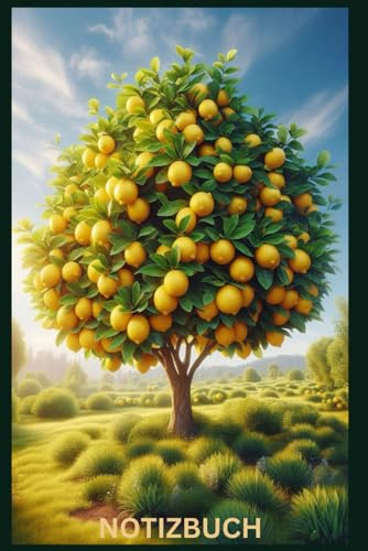 Notizbuch Zitronenbaum, Buch: Geschenk für Citrus Liebhaber & Fans, Accessoires, DIN A5, Zubehör, echte Zitrone, Taschennotizbuch: Tagebuch, Journal, ... Notizbücher, Damen & Herren, Erwachsene