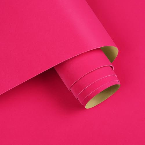 Decotalk Samtstoff Selbstklebend Tapete Rosa Wasserdichtes Wandtapete 40cmX500cm Selbstklebende Folie Rosa Folie für Möbel Klebefolie Möbel Wandtapete Vintagefür Schlafzimmer Schränke Arbeitsplatte