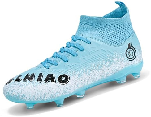 Unitysow Football Boots Men's Astro Turf Trainers Outdoor Football Shoes Kids Teenager Professional Athletics Soccer Shoes Sneakers,Blue 1,3.5 UK