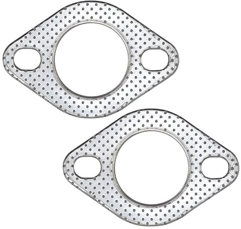 YGQ 2 x 2 pollici 50 mm di scarico guarnizioni di scarico, 2 viti per collettore della flangia del silenziatore, grafite ad alta temperatura con anello di fuoco, 2 pezzi