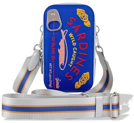 Sonix Universal Phone Pouch | Crossbody Bag for Cell Phone, 3-in-1 Smartphone Purse Wallet | Sardines - Blue
