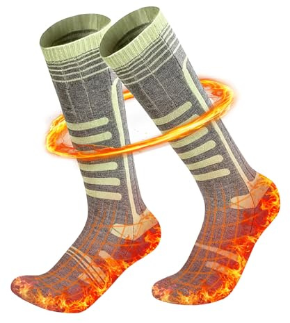 Heated Socks, Rechargeable Heated Socks Large Heating Area for Men Women, 6000mAh Heating Electric Socks with 4 Levels Heat Settings up from 45-75°C, HeatedSocks for Skiing Winter Camping Hiking (1)