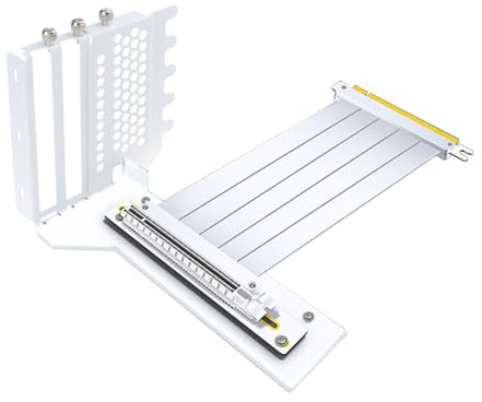 Ruarby PCIE4.0 Slot Bracket Vertical GPU Holder Graphics Card Steering Mounting Bracket With PCIE4.0 X16 Cable Set White GPU