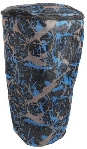 CVUTOVO Große Afrikanische Trommeltasche aus Wasserdichtem Oxford Gewebe mit Atmungsaktivem Material und Blauem Camouflage Muster Praktische Aufbewahrung für Musikinstrumente