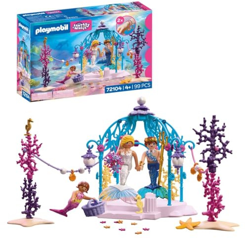 PLAYMOBIL | Fantasy & Magic | Unterwasserhochzeit | Meerjungfrauen-Pavillon mit leuchtenden Laternen | Meerjungfrau Spielzeug für Kinder ab 4 Jahren | 72104