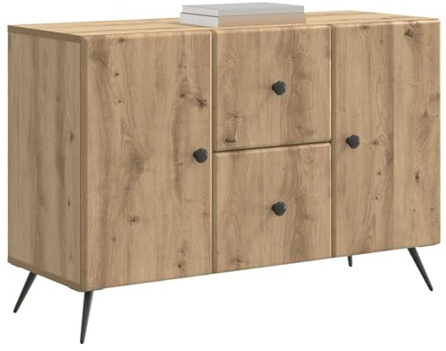 vidaXL Sideboard Artisan-Eiche 89 x 34,5 x 60 cm Holzwerkstoff, Wohnzimmer, Rechteckiger Moderner Sideboard, Viel Stauraum, Verstellbarer Organizer, Stilvolle Lösung