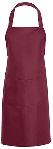 Shentian Schürze-Rot Baumwolle Küchenschürze,kochschürze,Grillschürze-Küchentextilien Fit kittelschürze Damen Und Männlich (70X85cm)