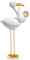 Hobbyfun Dekofigur zur Geburt eines Jungen: Storch, Polyresin, 95 mm