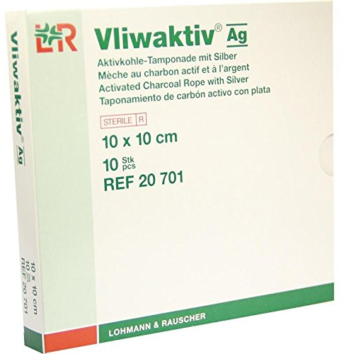 VLIWAKTIV AG Aktivkohle Tampon.m.Silber 10x10 cm 10 St