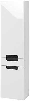 Held Möbel 315.3023 Siena Seitenschrank 2-türig 1 Schubkasten, 3 Einlegeböden, 40 x 154 x 27 cm, Hochglanz-weiß/grau